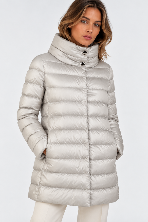 Plumífero Herno Amelia mujer gris perla