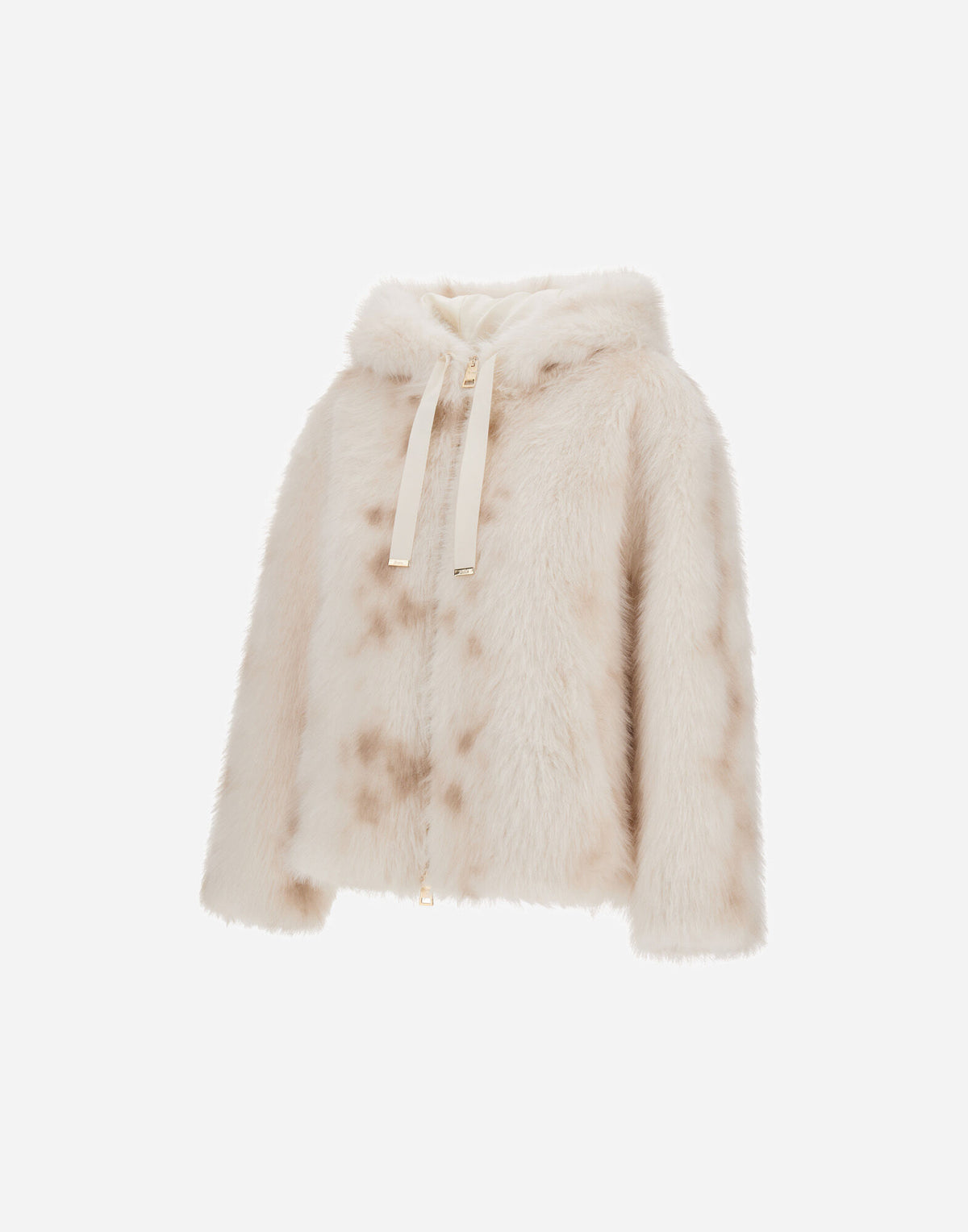 Chaqueta Herno efecto lince marfil, vista tres cuartos