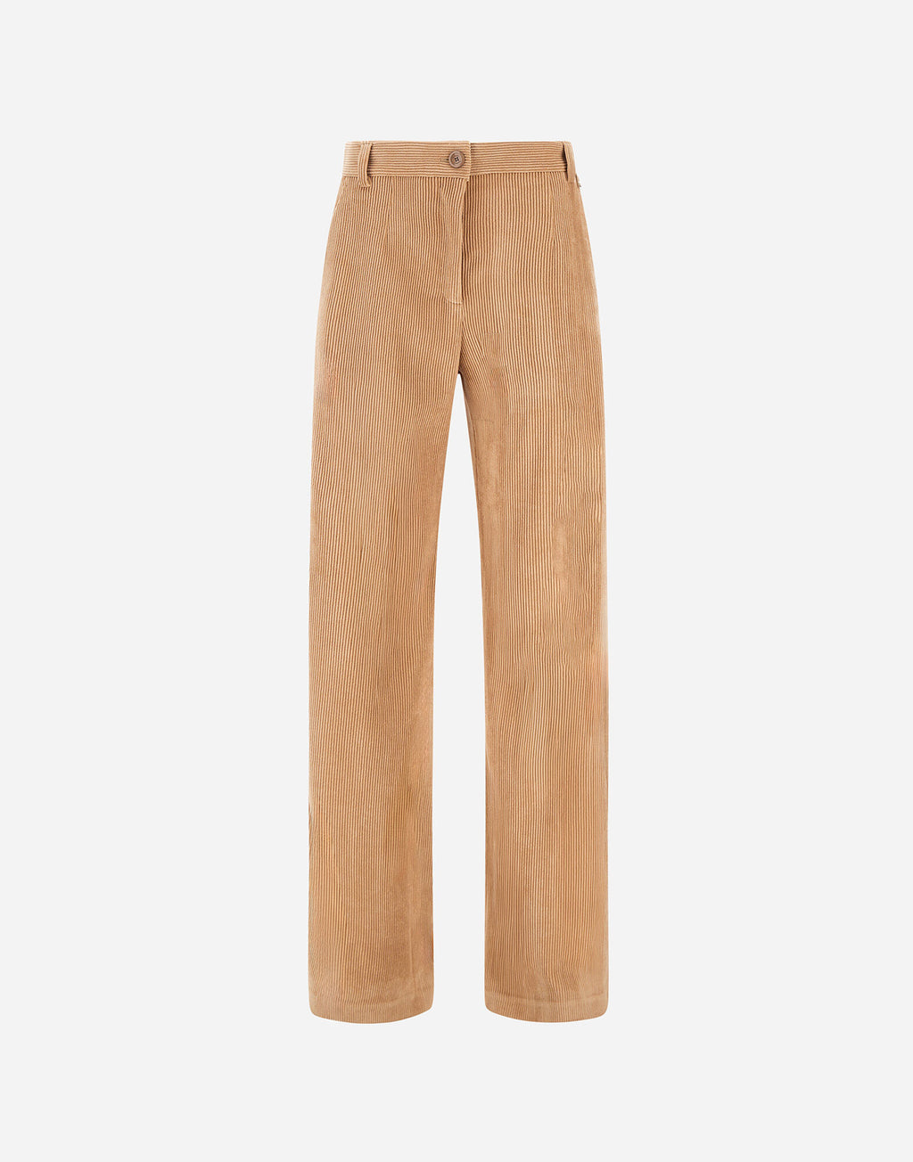 Pantalón de pana Herno mujer camel claro, pernera ancha y corte recto, vista frontal