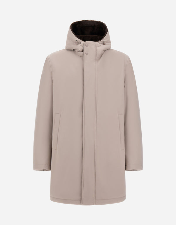 Parka Herno de twill mate y light faux fur