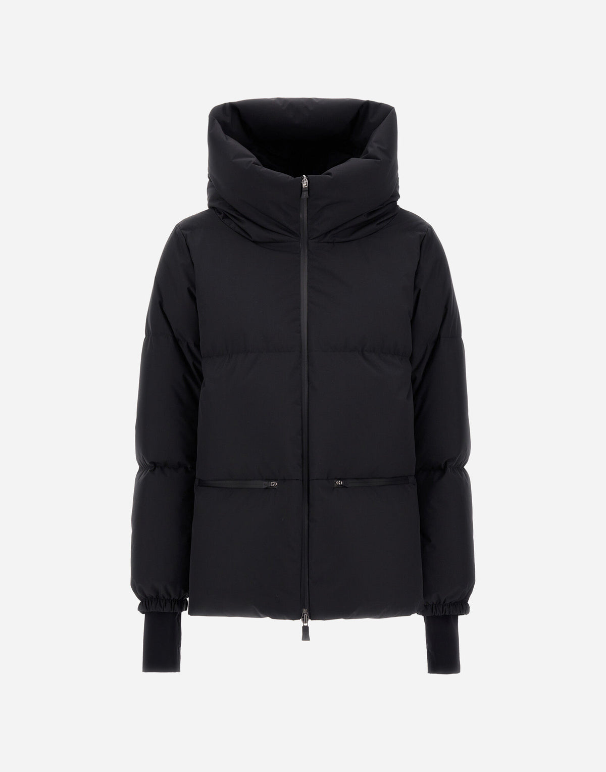 Chaqueta Herno mujer negra 2 Layer Windstopper con cuello envolvente, vista frontal