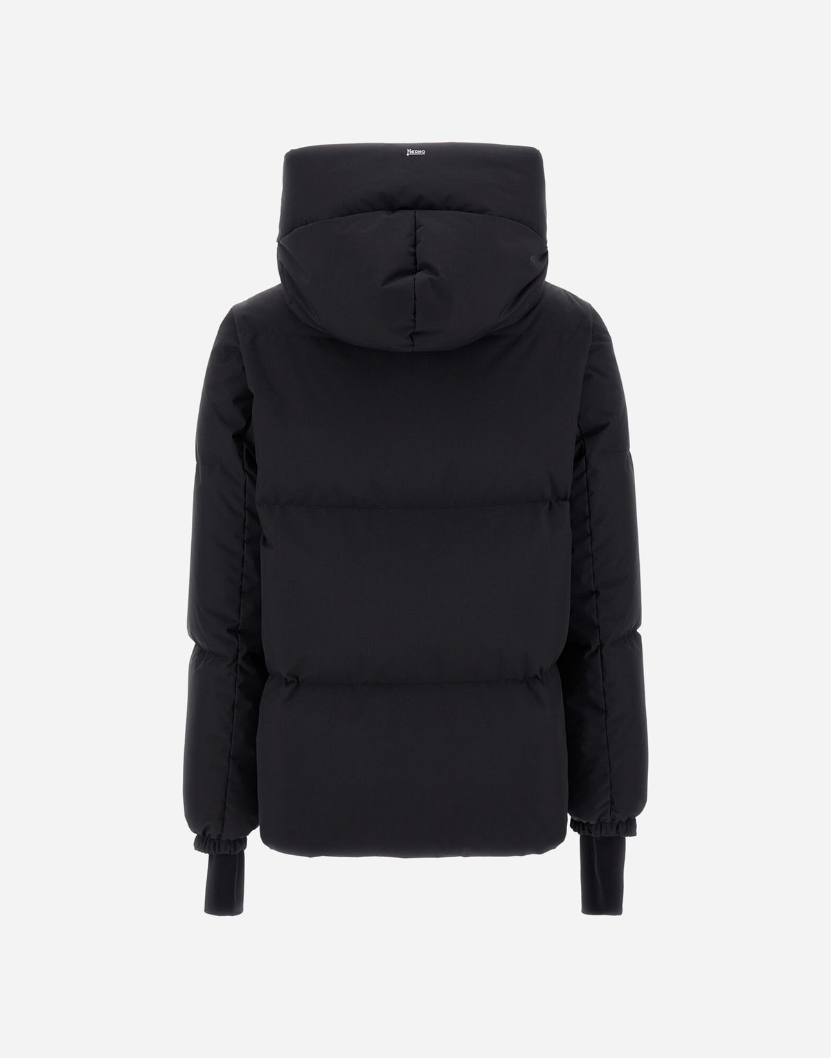 Chaqueta Herno mujer negra Windstopper, vista posterior y detalle del cuello