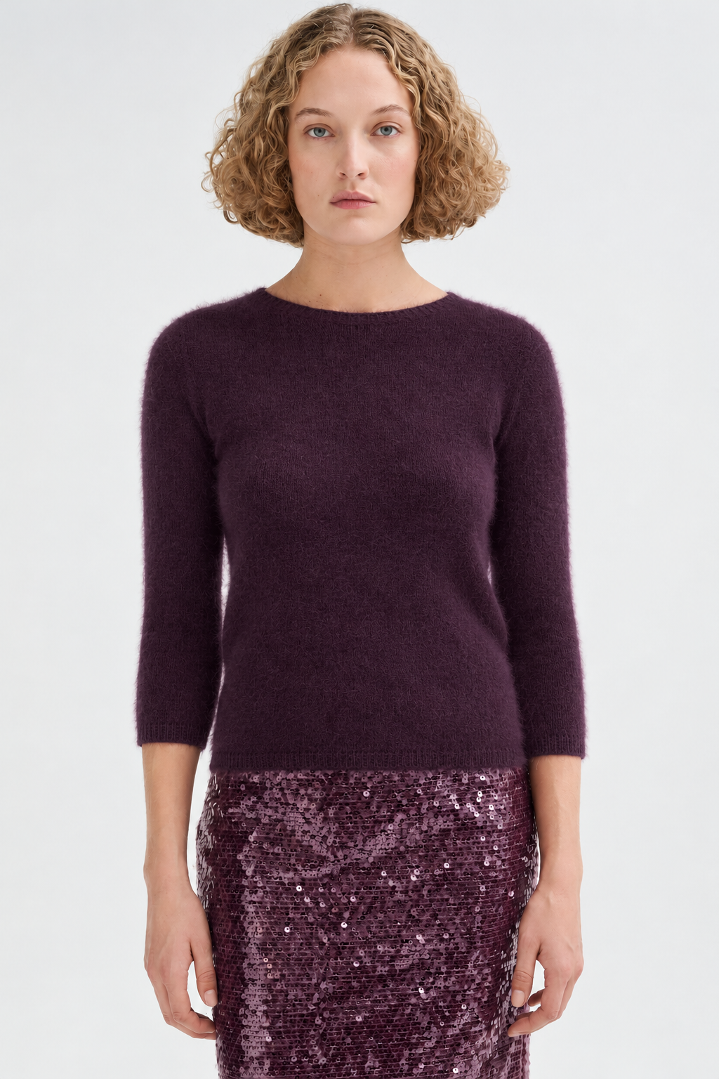 Jersey de angora Roberto Collina mujer berenjena