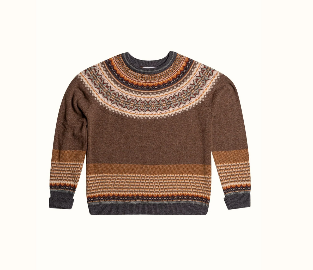 Jersey Eribe Alpine mujer marrón fair isle
