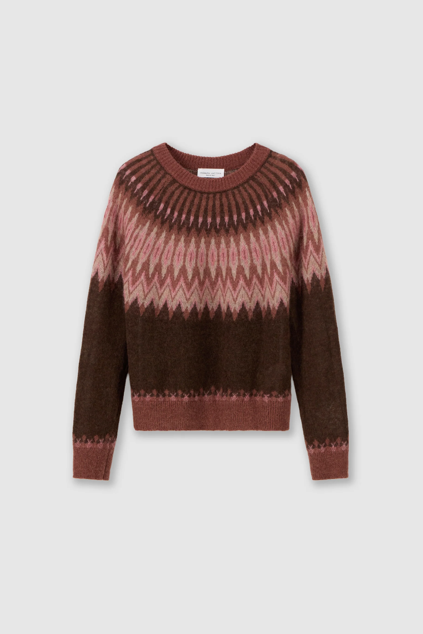 Jersey jacquard nórdico Roberto Collina mujer rosa