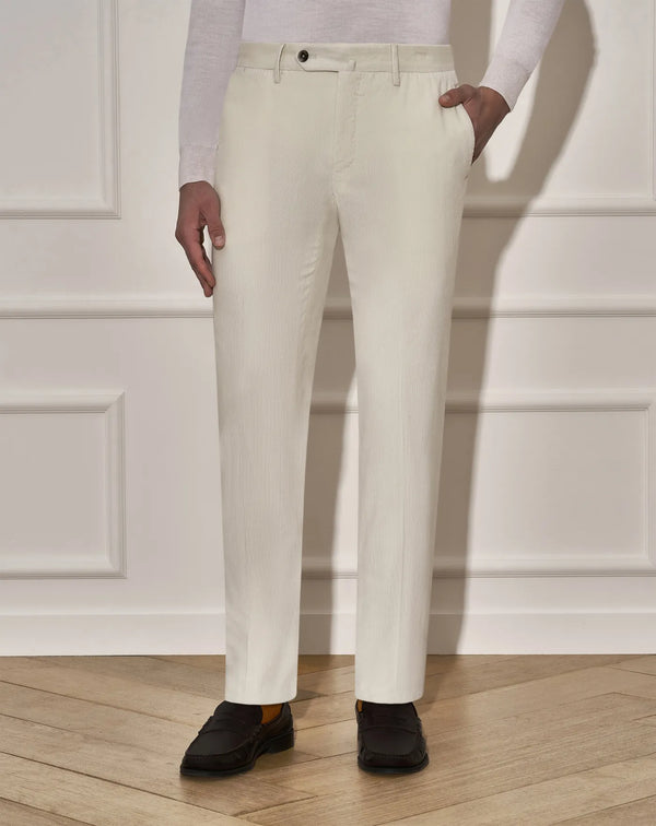 Pantalón slim PT01 de pana suave crudo