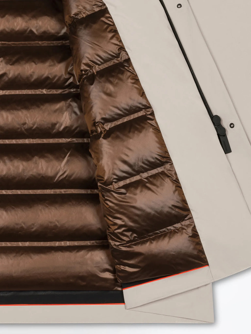Parka RRD Sing Floating beige detalle interior acolchado
