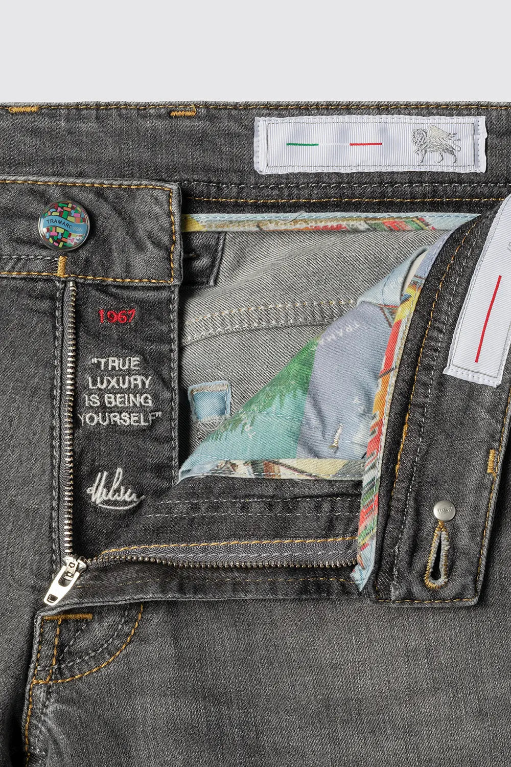 Vaquero Tramarossa Leonardo Slim Burano gris detalle interior