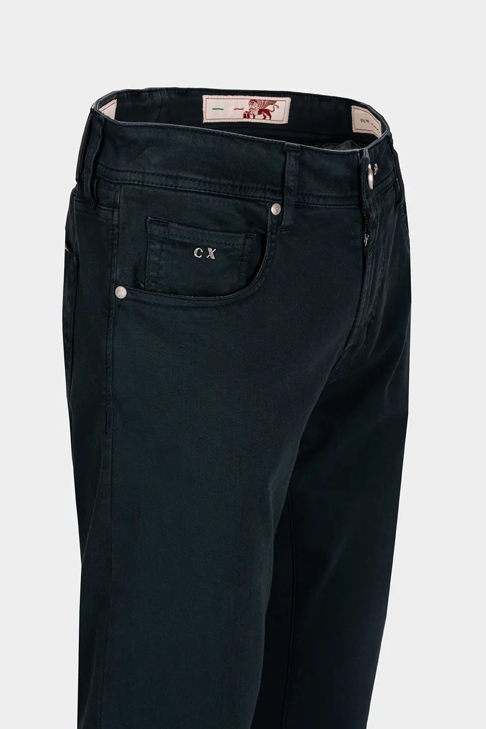 Pantalón Tramarossa Leonardo Slim Relax Marino detalle frontal