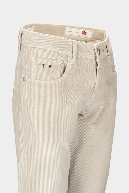 Pantalón Tramarossa Michelangelo Regular pana Beige detalle frontal
