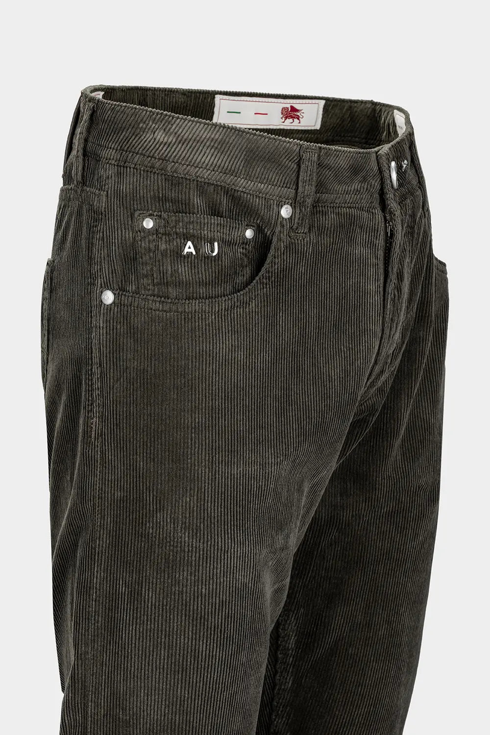 Pantalón Tramarossa Michelangelo Regular pana Kakhi detalle frontal
