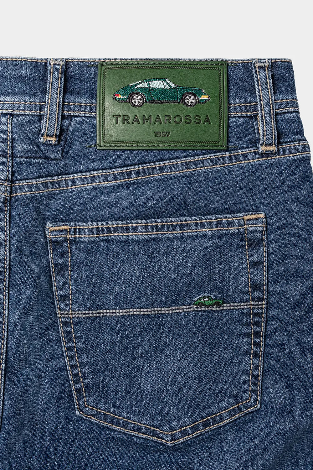 Vaquero Tramarossa Michelangelo Regular Race azul medio detalle trasero