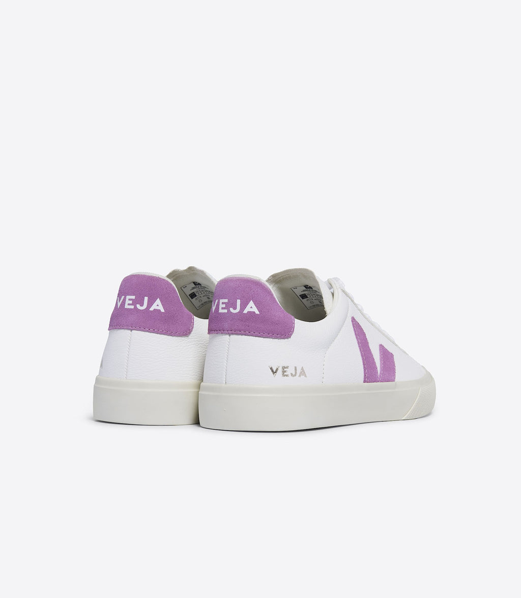 Zapatillas Veja Campo mujer en cuero blanco y morado, foto 3