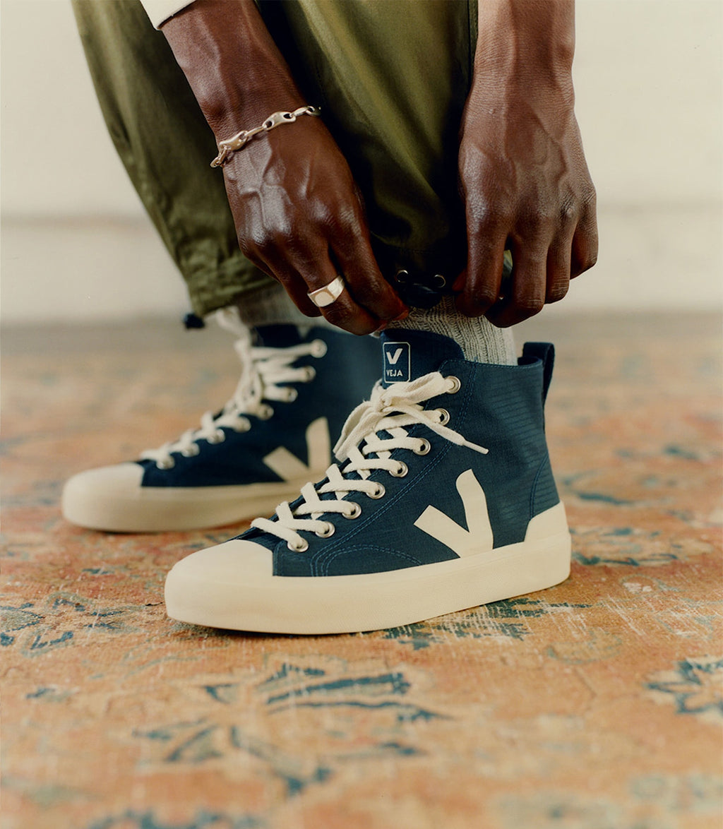 Zapatillas Veja Wata II mujer en ripstop azul y beige, foto 4