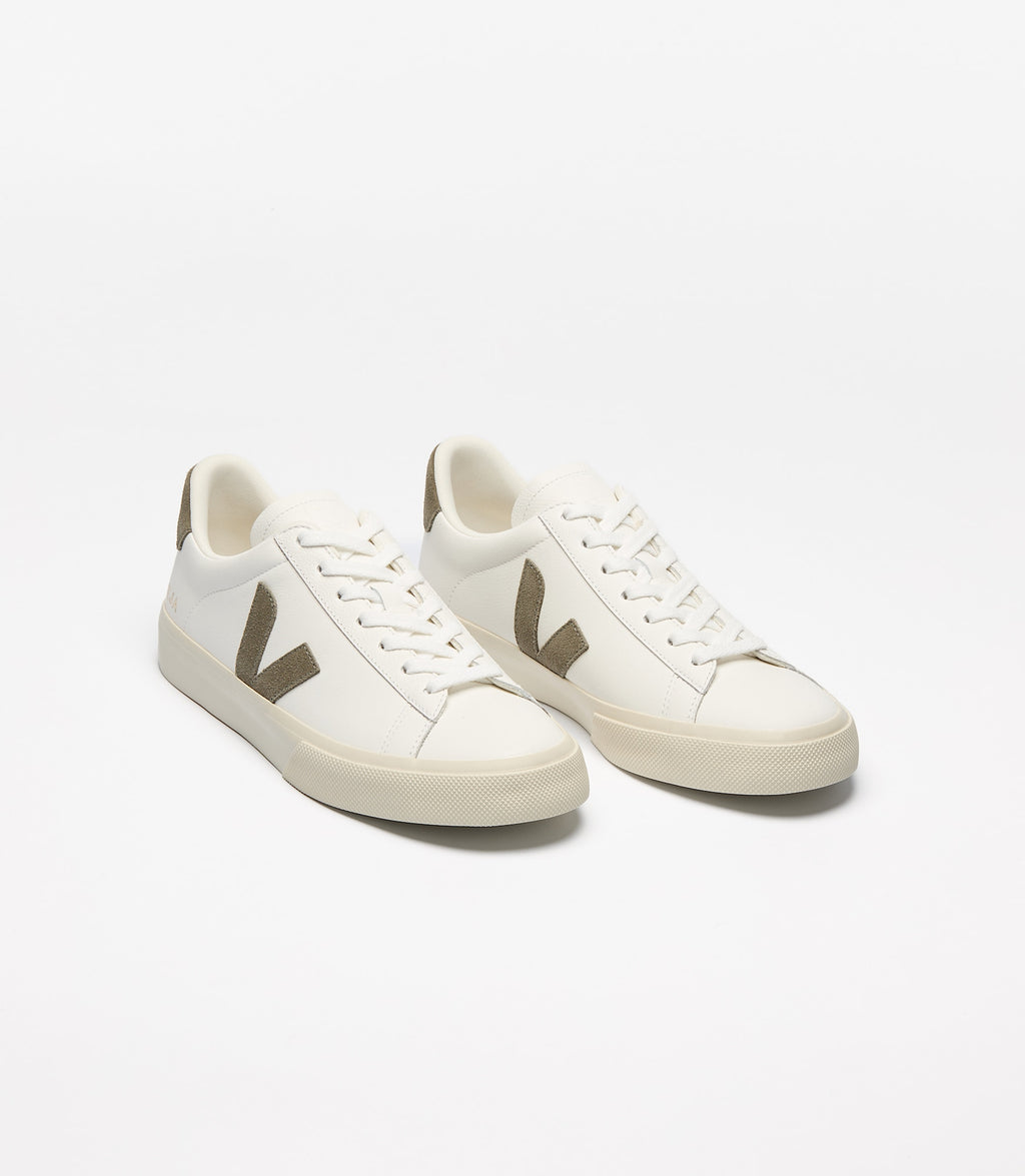 Zapatillas Veja Campo mujer en cuero blanco y verde, foto 2