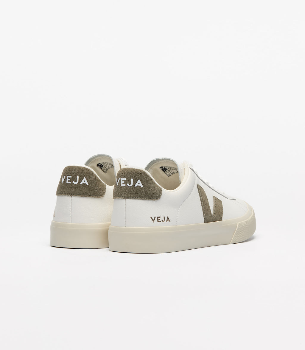 Zapatillas Veja Campo mujer en cuero blanco y verde, foto 3