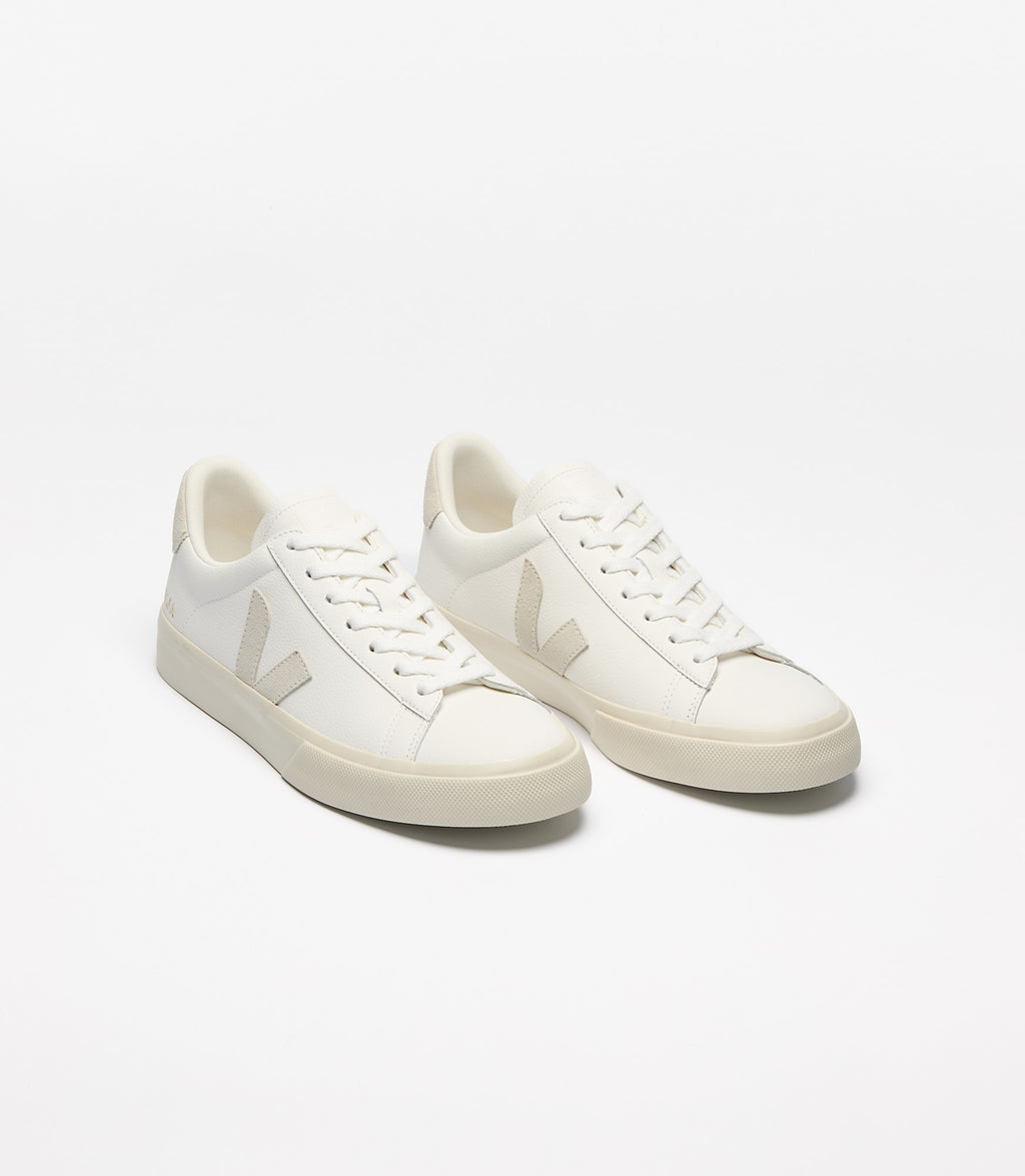 Zapatillas Veja Campo mujer en cuero blanco natural, foto 2