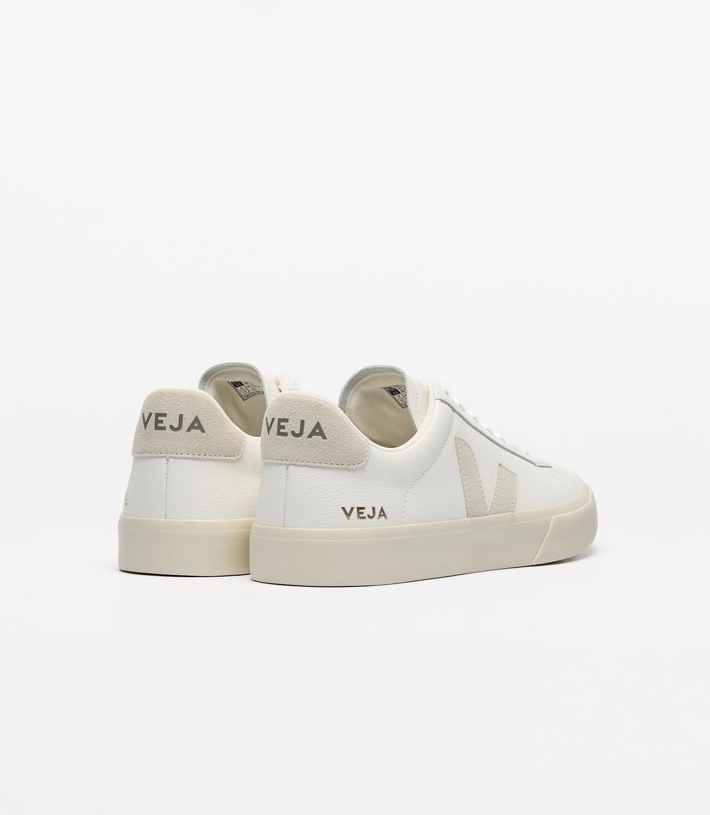 Zapatillas Veja Campo mujer en cuero blanco natural, foto 3