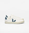 Zapatillas Veja Campo mujer en cuero blanco y azul