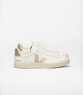 Zapatillas Veja Campo mujer en cuero blanco y platino